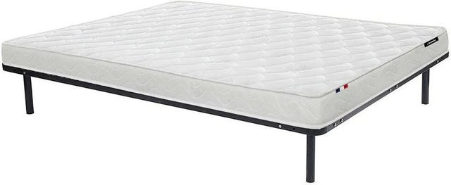 Vente-unique Matratze und Lattenrost Zeus in Schwarz, Breite: 140 cm, Länge: 200 cm - Bild 1