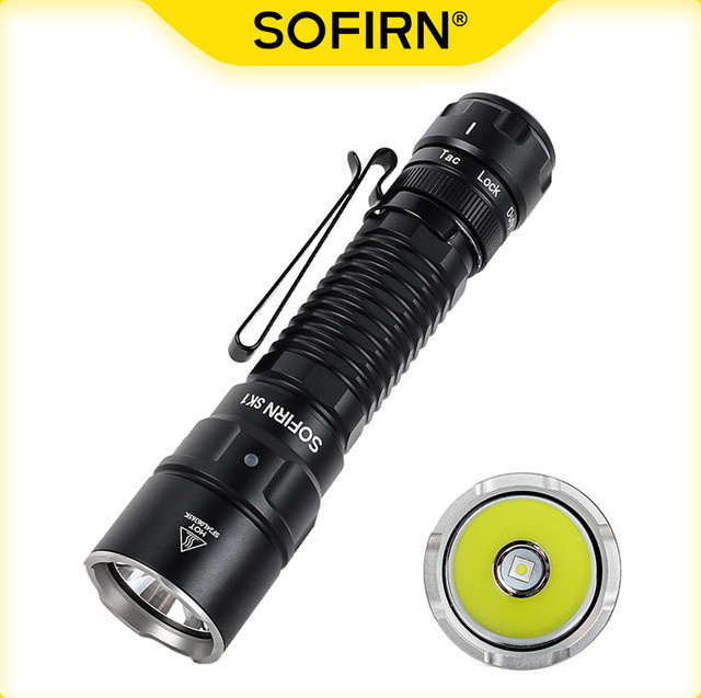 Sofirn SK1 Taktische Taschenlampe mit SFT25R LED, 1300 lm, USB-C wiederaufladbar, 479 m Reichweite, IP68 wasserdicht, EDC Taschenlampe mit Dual Schalter - Bild 1
