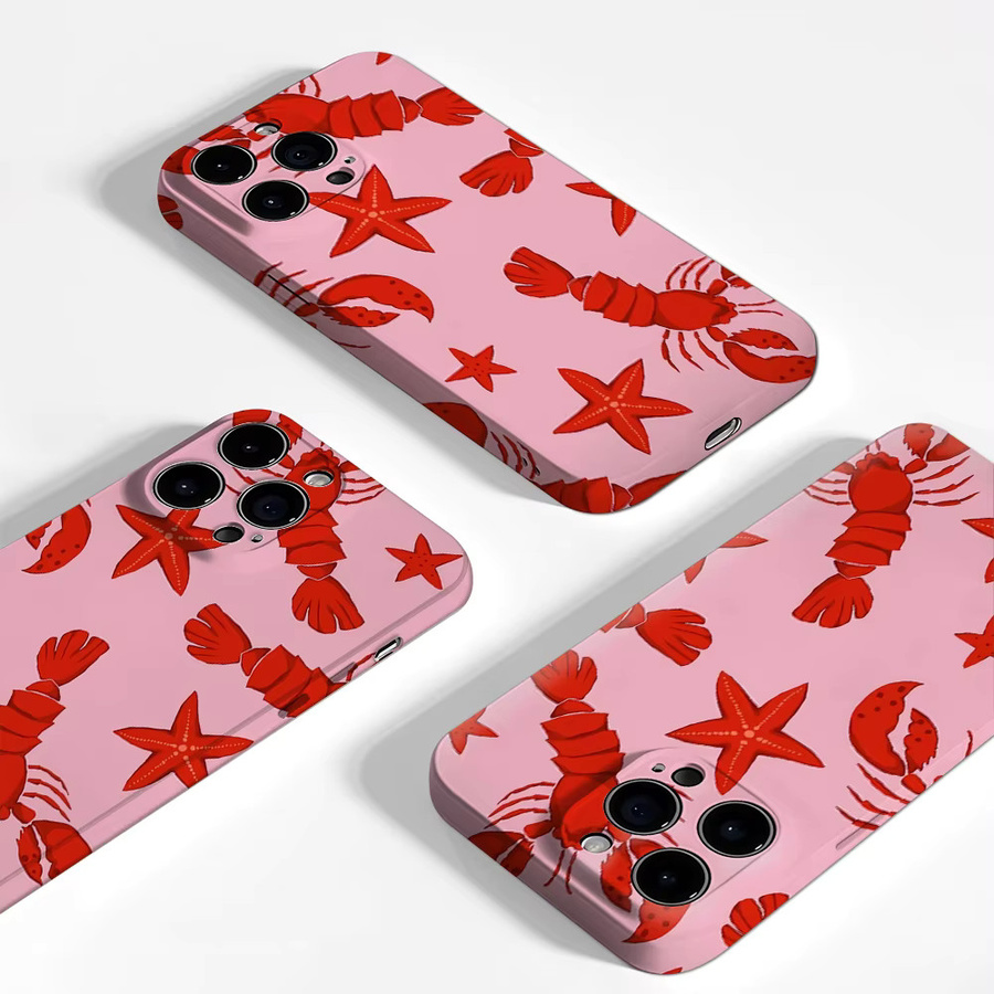 Potdemiel Handyhülle mit Hummer- und Seestern-Design, doppelschichtige Rückabdeckung für iPhone 17, 16, 15, 14 und 13 Pro Max Plus - Bild 3