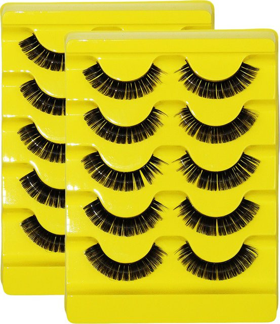 JIEFUXIN Falsche Wimpern DD Russische Faux Nerz, 2 Pack, 3D Flauschig - Bild 1