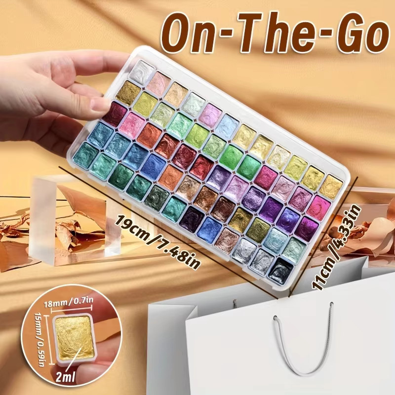 Tragbares Aquarellpigment-Set mit 60 Perlen in Multicolour für Künstler - Bild 3
