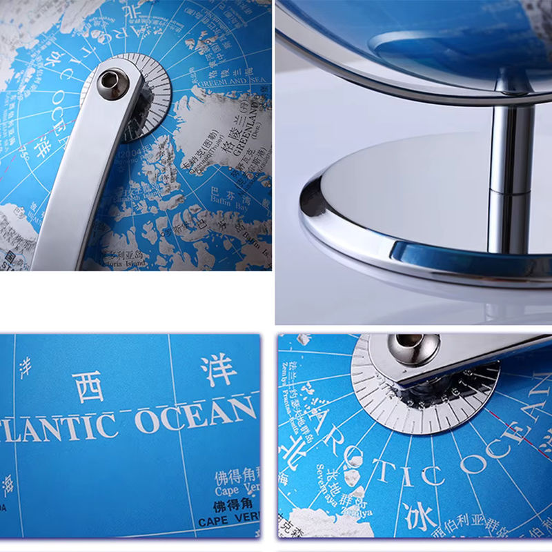 Rubyqun Globus in Blau als Vintage Weltkugel aus Metall für Kinder und Geographie-Bildung - Bild 2