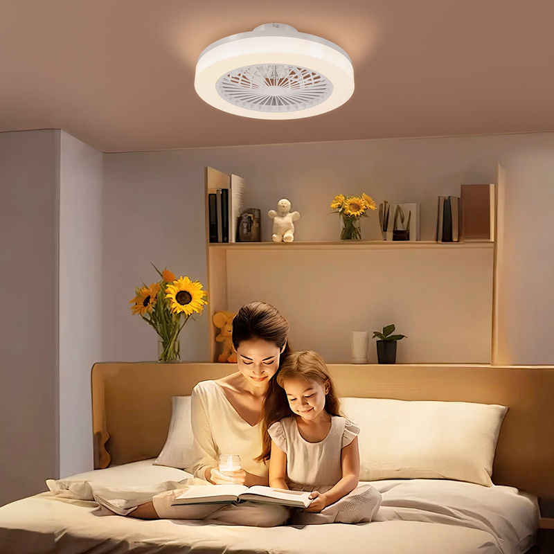 HOMCOM Deckenventilator mit LED-Beleuchtung in Weiß, dimmbar, mit Fernbedienung, 6 Geschwindigkeiten, Timer und umkehrbarer Funktion für das Schlafzimmer, Durchmesser: 46 cm - Bild 2