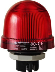 Werma Dauerleuchte 12-240V in Rot mit Polycarbonat-Gehäuse und IK08 Schutzart - Bild 1