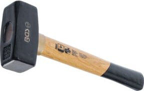 BGS Fäustel Club mit Holzstiel in Gold und Schwarz, 1000 g - Bild 1