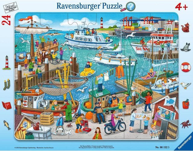 Ravensburger Ein Tag am Hafen, Rahmenpuzzle, 24 Teile, ab 4 Jahren - Bild 1