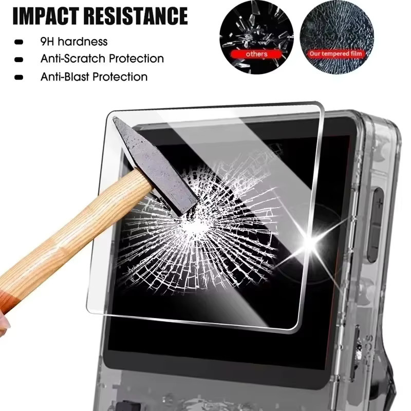 BAPPSUS 3-in-1 Zubehör-Set für die R36S Retro-Spielekonsole mit transparenter Schutzhülle, Reise-Aufbewahrungstasche und Displayschutzfolie aus gehärtetem Glas - Bild 2