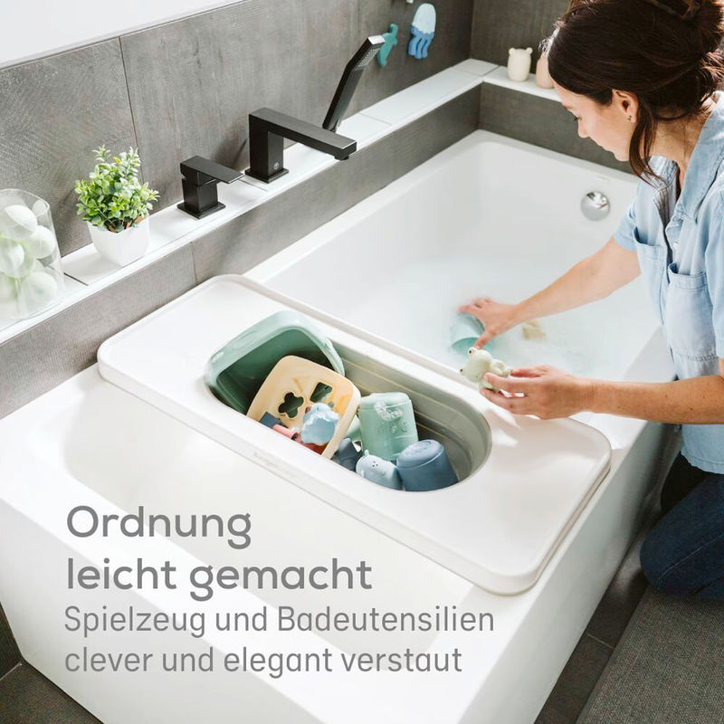 Angelcare Badewannen-Organizer faltbar weiß mit Drainagefunktion und Klebebefestigung - Bild 3