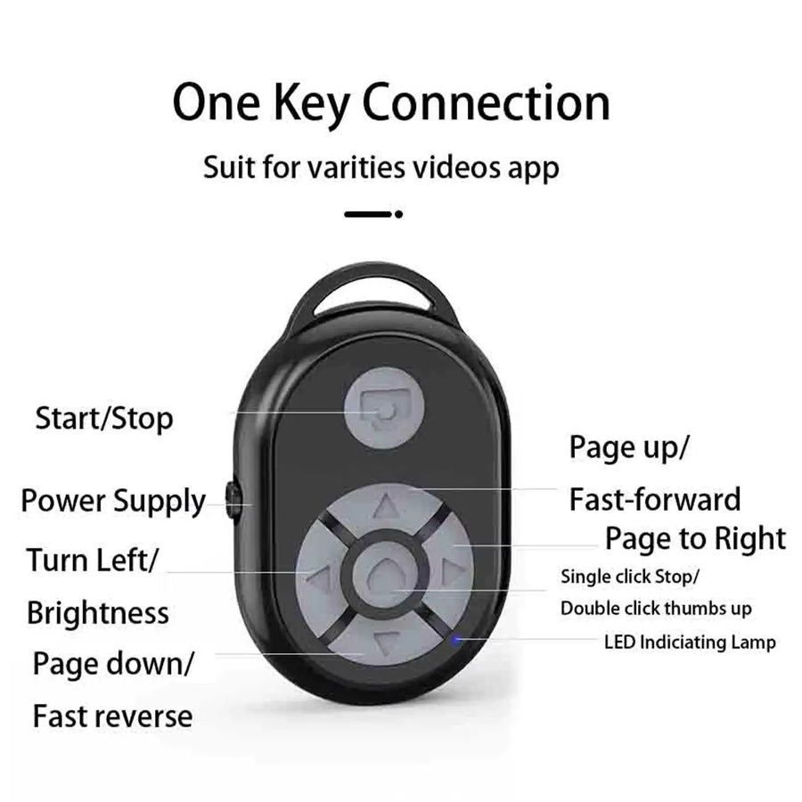 Universelle Bluetooth-Mini-Fernbedienung als Kamera-Controller für iPhone, Xiaomi, iOS und Android in Schwarz - Bild 4