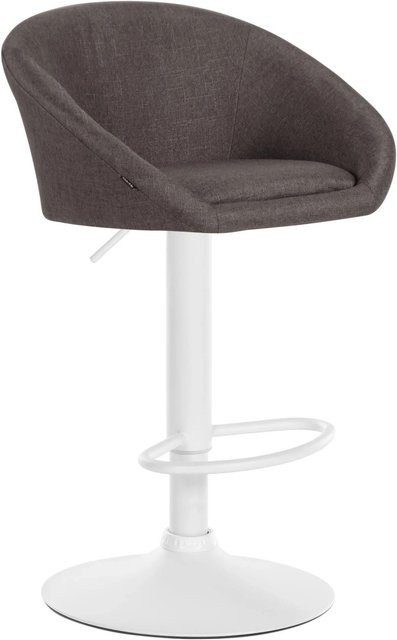DELUKE Barhocker OSLO Tresenhocker mit Lehne aus Stoff in Dunkelgrau und Weiß - Bild 1