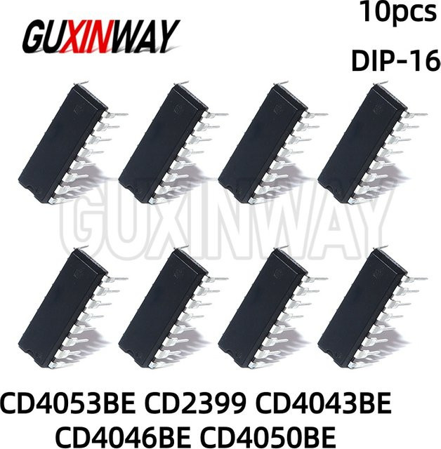 GUXINWAY 10er Set DIP-16 integrierte Schaltkreise CD2399 CD4043BE CD4046BE CD4050BE CD4053BE in Schwarz - Bild 1