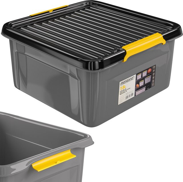 Stapelbare Aufbewahrungsbox von MONZANA in Grau/Anthrazit, B/T/H: 39 x 39 x 16 cm - Bild 1