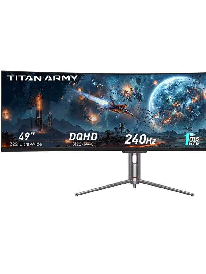 Titan Army C49C1S 49 Zoll Curved Gaming Monitor Dual QHD 5120x1440 240Hz 1ms MPRT HDR400 KVM PIP PBP USB-C 65W 1800R Ultra-Breitbildschirm Schwarz - Bild 6