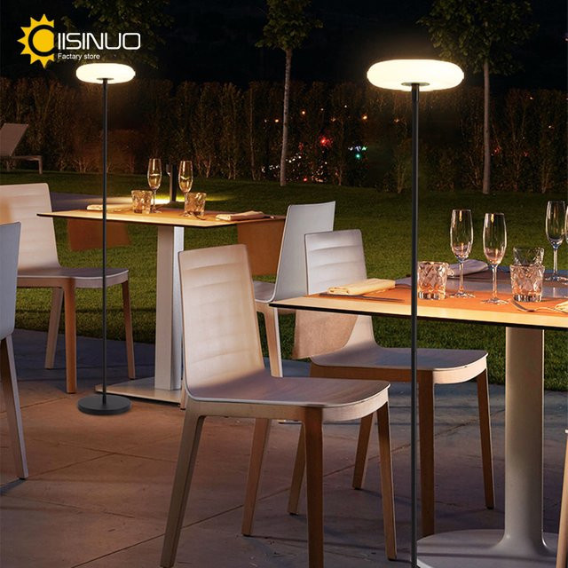 IISINUO Solare Außenstehlampe in Weiß, moderne Gartenleuchte mit IP65 Wasserschutz und warmweißem Licht - Bild 1