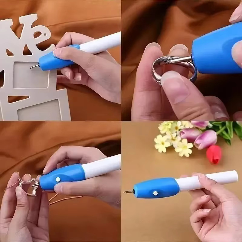 Mini kabelloser elektrischer Gravurstift in Blau für Basteln und Heimwerken - Bild 6