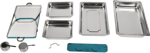 Aimo Chafing Dish Buffet-Set Doppelkammer aus Edelstahl in Weiß und Silber mit 11 l Fassungsvermögen - Bild 1