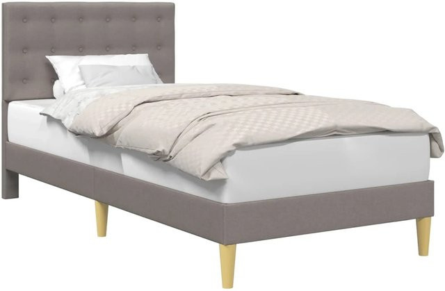 vidaXL Bettrahmen mit Kopfteil aus Stoff in Taupe, B/T/H: 80 x 200 x 84 cm - Bild 1