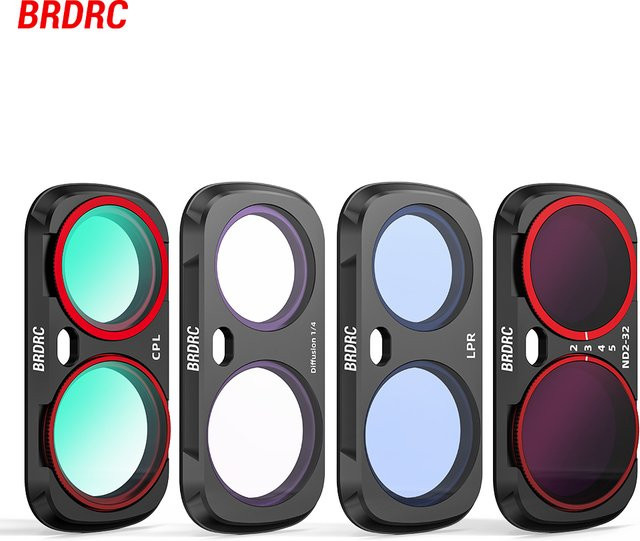 BRDRC Objektivfilter-Set für Insta360 Luna Ultra in Schwarz mit UV, CPL und ND 16 Filtern für Action-Kameras und Handheld Gimbals - Bild 1