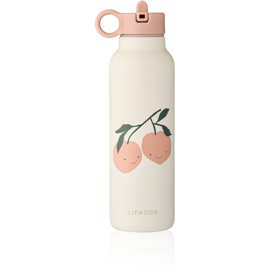 Liewood Falk Wasserflasche aus Edelstahl mit Strohhalm, auslaufsicher, 500 ml, Peach Me/Sea Shell - Bild 1