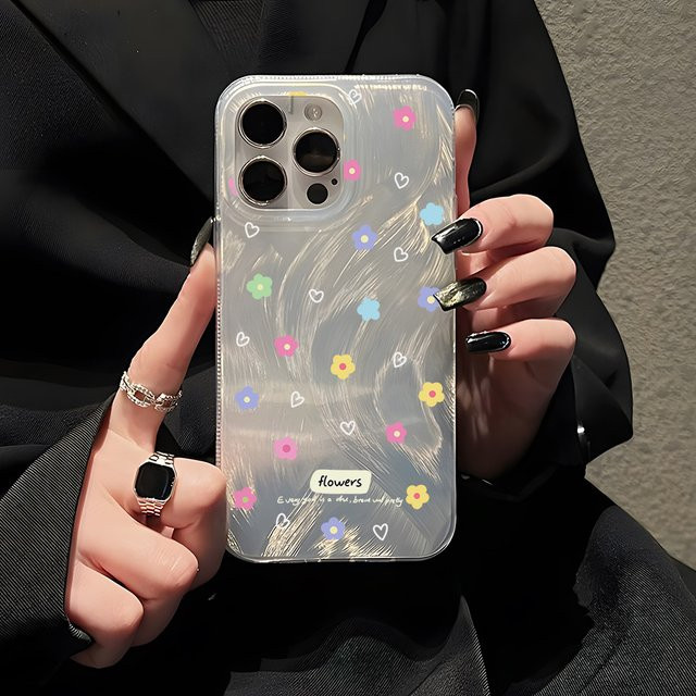 Luxus Blumen Handyhülle für Apple iPhone 15 14 13 12 11 Pro Max Plus und iPhone 17 Pro Max Air mit hartem IMD-Schutz und floralem Design - Bild 1