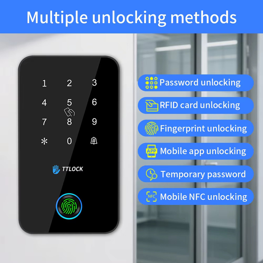 BSTUOKEY IP67 Wasserdicht Smart Lock mit TTlock App, Fingerabdruck, Passcode, Bluetooth und 13,56 MHz Karte, Outdoor Zugangskontrolltastatur in Schwarz oder Silber - Bild 2