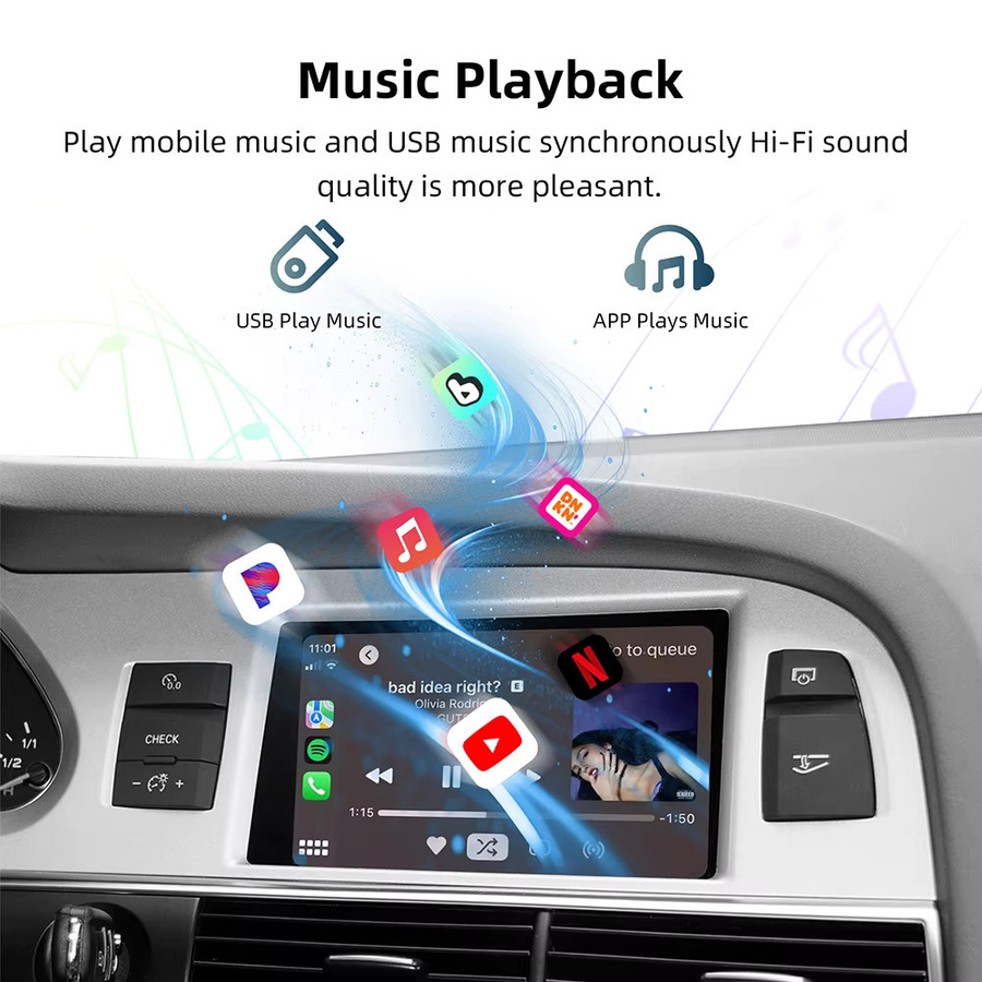 ANYFAR Wireless Carplay und Android Auto Modul für Audi A6 und Q7 mit MirrorLink, AirPlay und Rückfahrkamera Unterstützung in Schwarz - Bild 7
