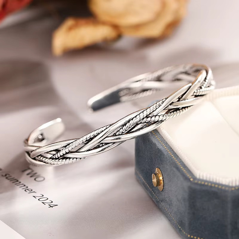 Huitan Armband, Zopfdesign, silberfarben, Damen - Bild 3