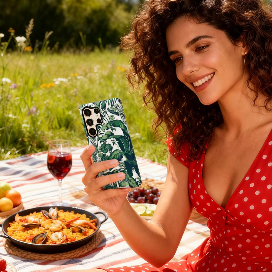 Handyhülle mit tropischem grünem Laub für Samsung Galaxy S25 Ultra, S24 und S23 Ultra Plus mit glänzender doppellagiger Rückseite - Bild 6