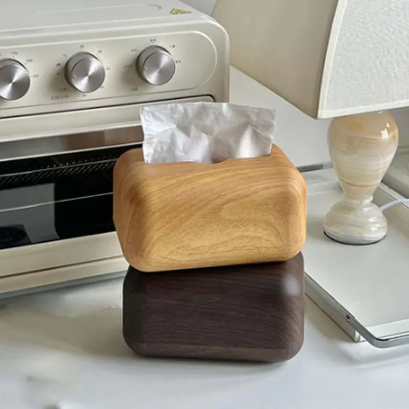 OutsideWorld Taschentuchbox in Holzmaserung, rechteckig und minimalistisch, schwarz - Bild 2