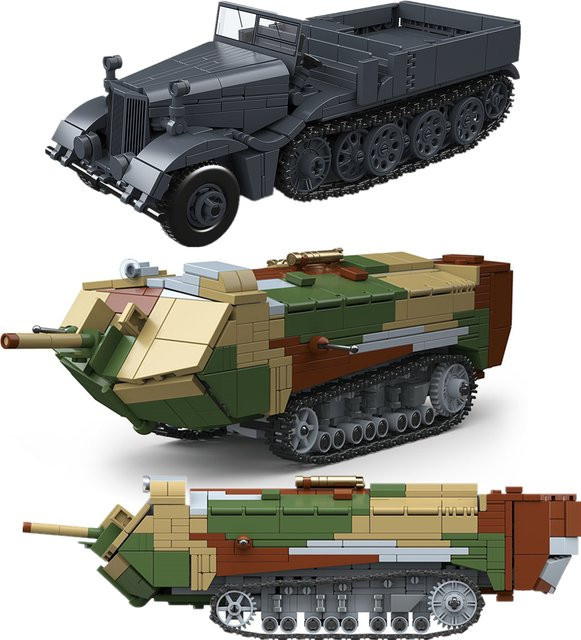 HYMILENARIO Weltkriegs-Armee Militär-Soldaten Saint-Chamond Schwerer Panzer, Modellbausatz, Bausteine - Bild 1