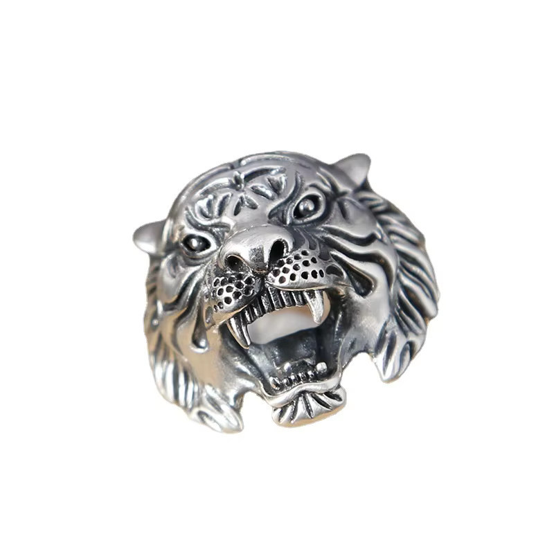 Everoyal Ring 925 Silber, Tiger Kopf, Herren - Bild 3