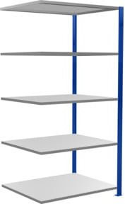 Schulte Anbauregal Steckregal MULTIplus150 mit 5 Fachböden und Kreuzstrebe, Farbe Blau, B/T/H: 200 x 100 x 80 cm - Bild 1