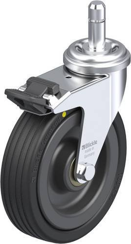 Blickle Lenkrolle LRA-VPA 100K-FI-EL-ES mit Feststeller in Schwarz-Grau, Rad-Durchmesser: 100 mm, Tragfähigkeit: 70 kg - Bild 1
