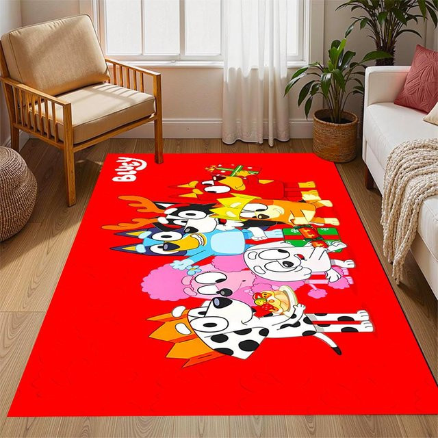 NostalgicHub Bluey Themen Teppich mit Kinder-Motiv, rutschfest, Polyester, mehrfarbig, B/B: 100 x 120 cm - Bild 1