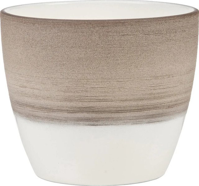 Scheurich Übertopf 950 Espresso Cream in Beige und Braun mit Kratzoptik im Landhausstil, Durchmesser: 14 cm - Bild 1