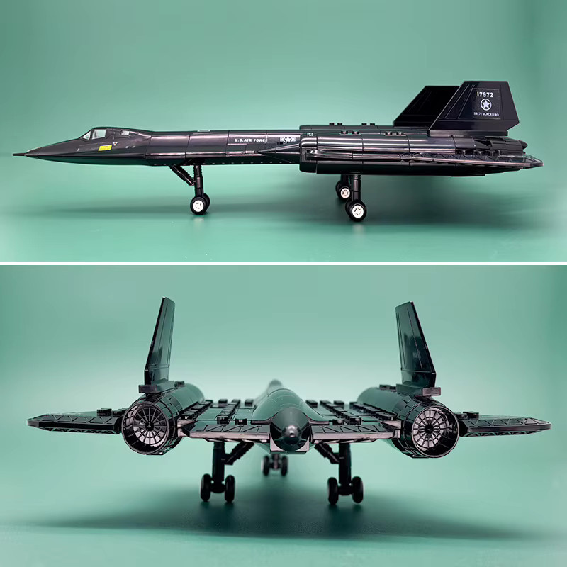 oenas Blackbird SR-71 Aufklärungsflugzeug, Baukasten, Spionageflugzeug-Modellbausatz, Militärjet, Konstruktionsspielzeug - Bild 3