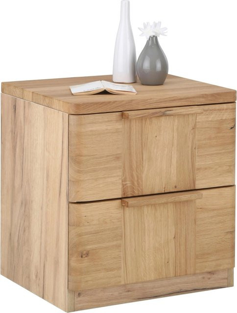 ecoTree Nachtkästchen aus Massivholz in Wild Oak, Braun, mit Soft-Close-Schubladen, B/T/H: 48,5 x 40,0 x 45,0 cm - Bild 1