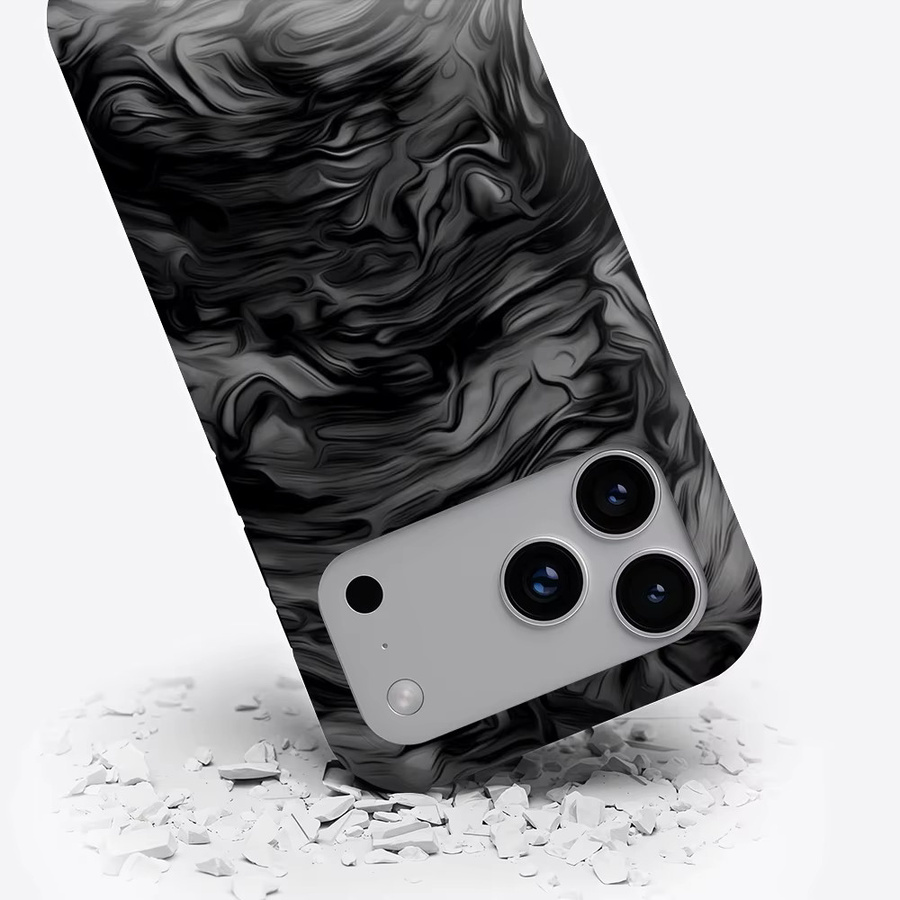 Potdemiel Ripple Handyhülle mit Magnetfunktion für iPhone 17 16 15 14 13 Pro Max Plus, robuste Doppelschicht-Schutzhülle, Schwarz - Bild 3