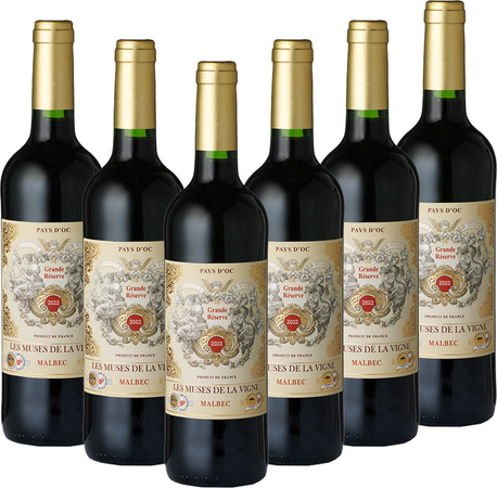 Les Muses de la Vigne Malbec IGP Pays d'Oc Grande Reserve Rotwein halbtrocken 0,75 l
