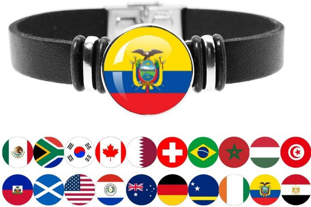 MSCHENGDORIS Uhrenarmband Leder, Nationalflagge, Unisex - Bild 1