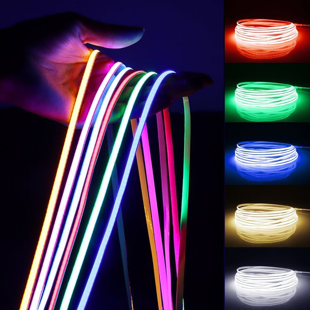 Rybakov Superdünner COB-LED-Streifen 5 mm flexibles Neon-LED-Band für Heim- und Raumdekoration sowie TV-Hintergrundbeleuchtung - Bild 1