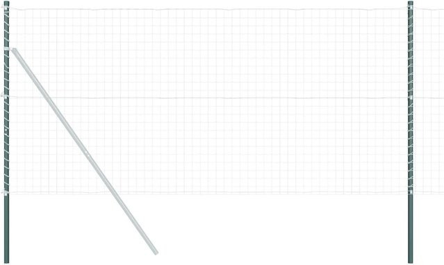 vidaXL Zaunpfosten aus Stahl in Grün, 2 Stück, rechteckige Form, Höhe: 140 cm, Breite: 3,2 cm, Tiefe: 3,2 cm - Bild 1