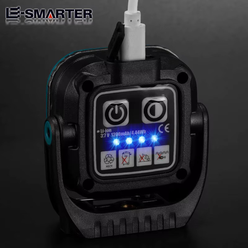 ESMARTER LED-Camping-Taschenlampe als tragbares Flutlicht, wiederaufladbar, Schwarz - Bild 3
