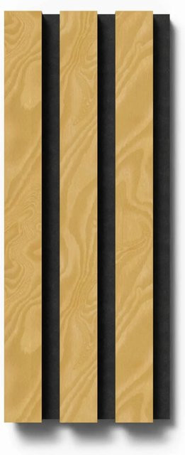 Denpanels Akustikpaneel Esche Natur Geölt in Schwarz mit schwarzem Filz, B: 29,5 cm, H: 15 cm - Bild 1