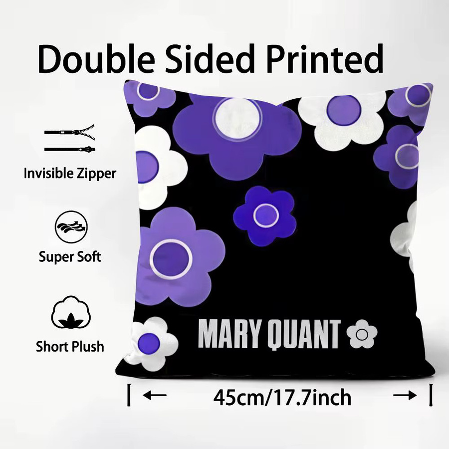 Mary Quant Kissenbezug Klassisches Logo Floral Wendbares Design Schwarz Multicolour B/B: 30 x 30 cm - Bild 3