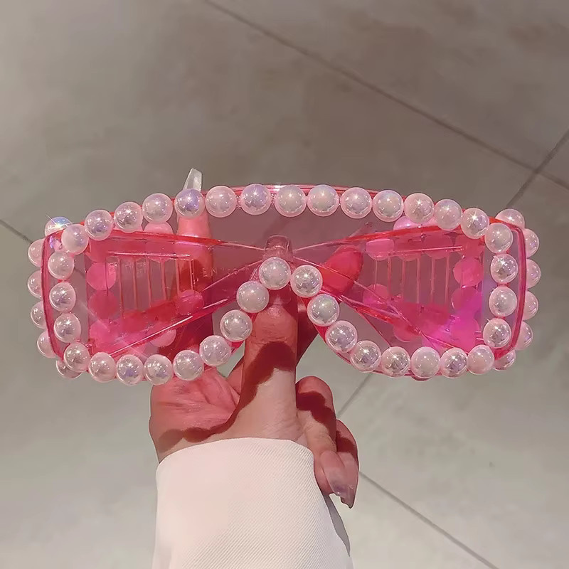 KAMMPT Sonnenbrille Damen, Vollrand, Kunststoff, Perlen-Dekor - Bild 1