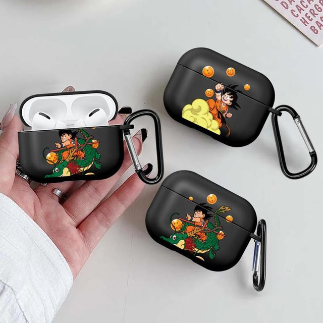 Dragon Ball Kopfhörerhülle für AirPods in Schwarz mit Son Goku und Shenron Design - Bild 1