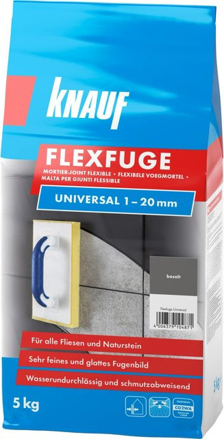 Knauf Fugenmörtel Flexfuge Universal Basalt Grau 5 kg - Bild 1