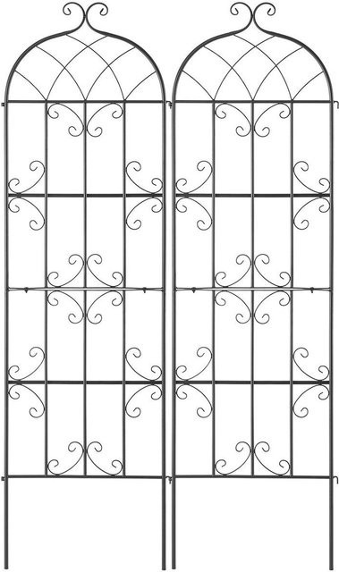 2er-Pack Metall-Gartengitter von Buying Solutions zur Stütze von Kletterpflanzen, Schwarz, Höhe: 180 cm, Breite: 51 cm, Tiefe: 51 cm - Bild 1