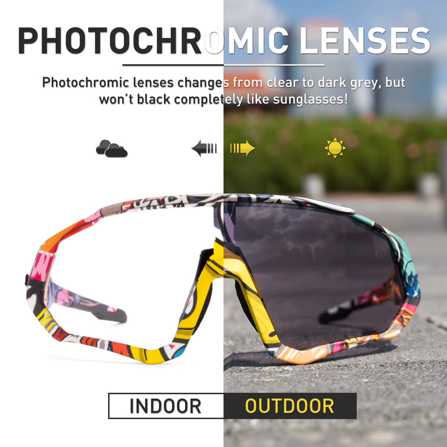 Kapvoe Sportsonnenbrille, Vollrand, Multicolor, Unisex, Kunststoff - Bild 3